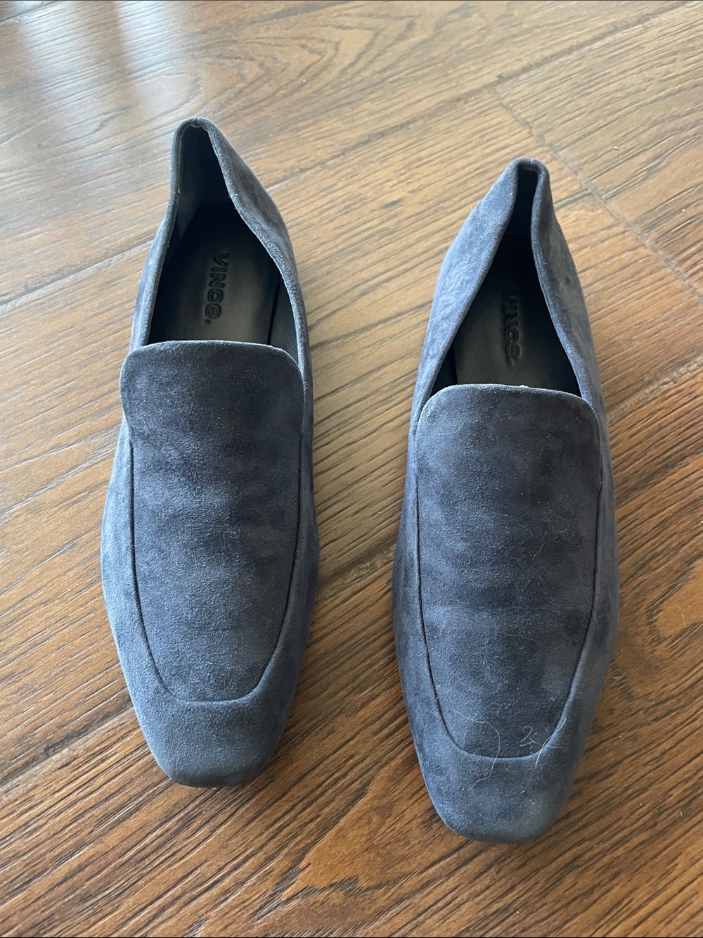 Vince Suede Slip-On Loafers in navy blue